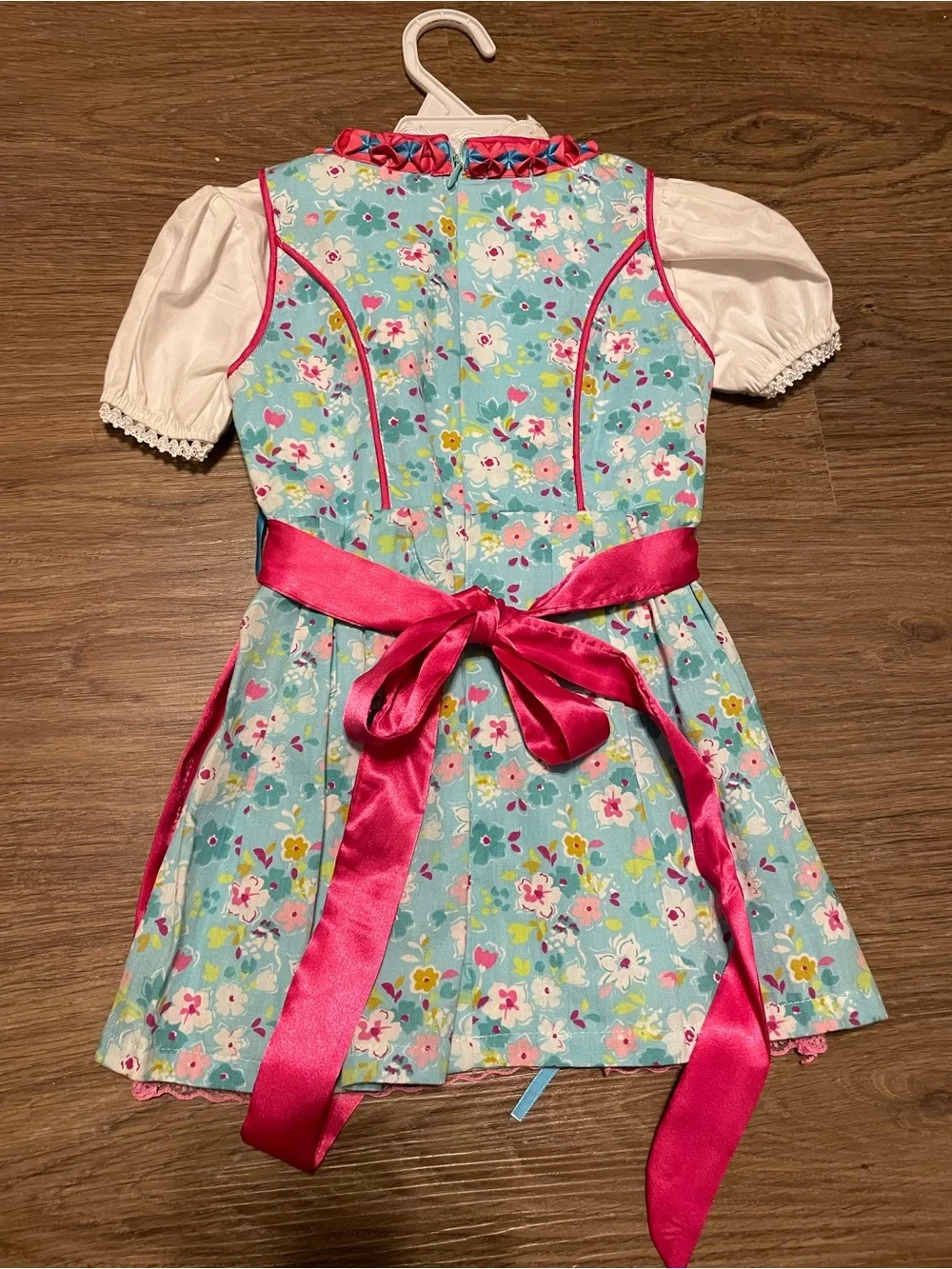 NWT Girls Authentic Pink and Blue Dirndl Costume - Austrian Octoberfest
